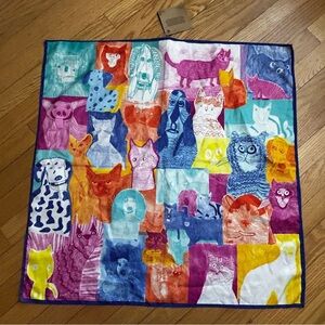 NWT Lush Cats and Dogs 100% Recycled Polyester Colorful Knot Wrap /Scarf O/S